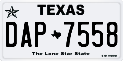 TX license plate DAP7558