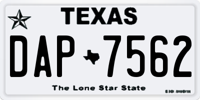 TX license plate DAP7562