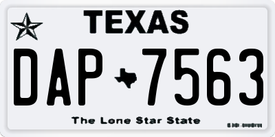 TX license plate DAP7563
