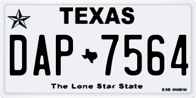 TX license plate DAP7564