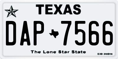 TX license plate DAP7566