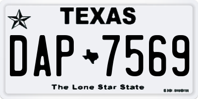 TX license plate DAP7569