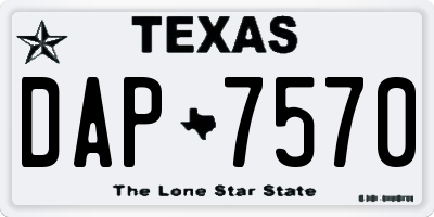 TX license plate DAP7570