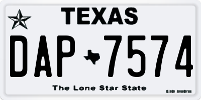TX license plate DAP7574