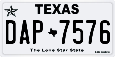 TX license plate DAP7576