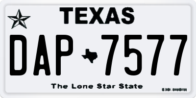 TX license plate DAP7577