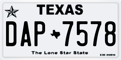 TX license plate DAP7578