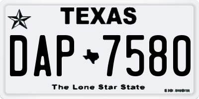 TX license plate DAP7580