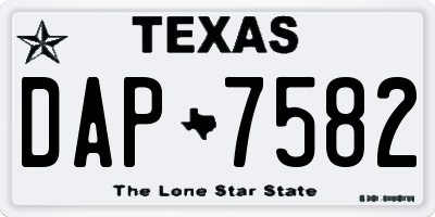 TX license plate DAP7582