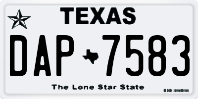 TX license plate DAP7583