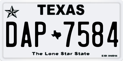 TX license plate DAP7584