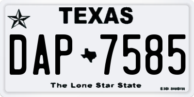 TX license plate DAP7585