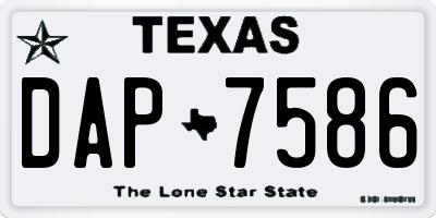 TX license plate DAP7586