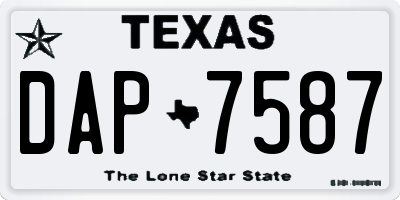 TX license plate DAP7587