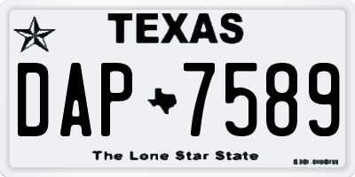 TX license plate DAP7589