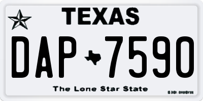 TX license plate DAP7590