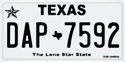 TX license plate DAP7592