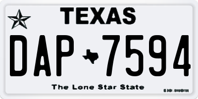 TX license plate DAP7594