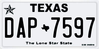 TX license plate DAP7597