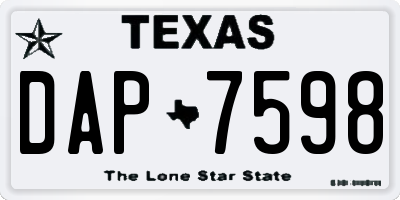 TX license plate DAP7598