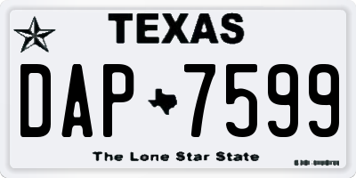 TX license plate DAP7599