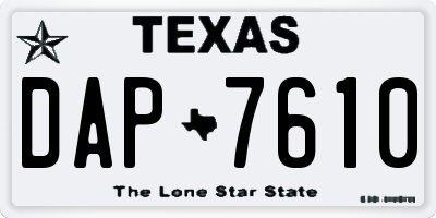 TX license plate DAP7610