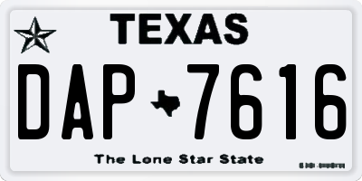 TX license plate DAP7616