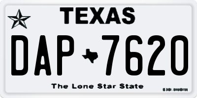 TX license plate DAP7620