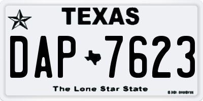 TX license plate DAP7623