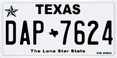 TX license plate DAP7624