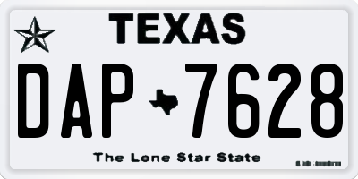 TX license plate DAP7628