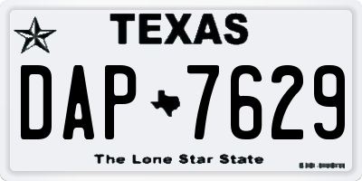TX license plate DAP7629