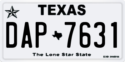 TX license plate DAP7631