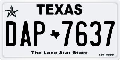 TX license plate DAP7637