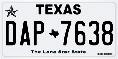 TX license plate DAP7638