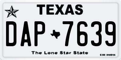 TX license plate DAP7639