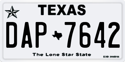 TX license plate DAP7642