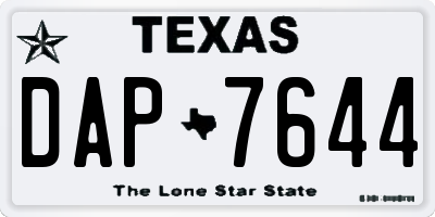 TX license plate DAP7644