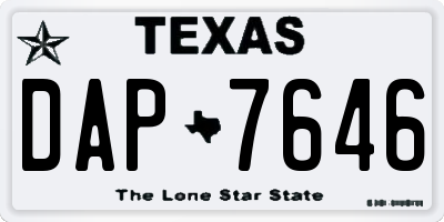 TX license plate DAP7646