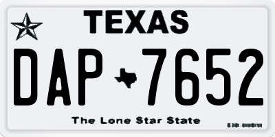 TX license plate DAP7652
