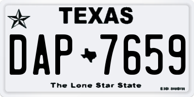 TX license plate DAP7659