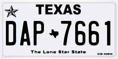 TX license plate DAP7661