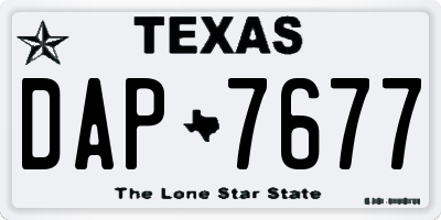 TX license plate DAP7677