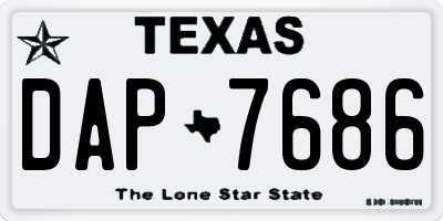 TX license plate DAP7686