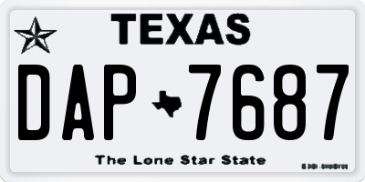 TX license plate DAP7687