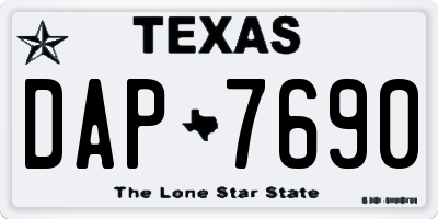 TX license plate DAP7690