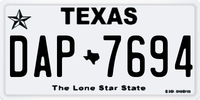 TX license plate DAP7694