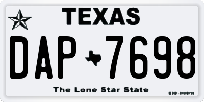 TX license plate DAP7698