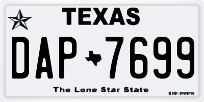 TX license plate DAP7699