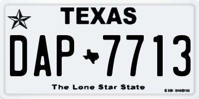 TX license plate DAP7713